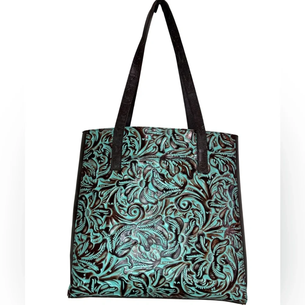 Elegant Patricia Nash Turquoise and Brown Tote Bag.
NWOT - Picture 3 of 11